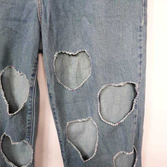 Levi's 513 Men's High Waisted Straight Custom Heart Cutout Jeans size 31 x 31 - Picture 4 of 12